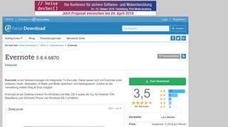 
                            9. Evernote | Download bei heise