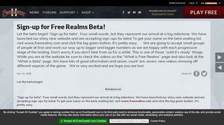 
                            8. EverQuest II - News - Sign-up for Free Realms Beta!