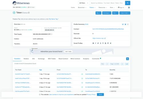 
                            12. Everus (EVR) Token Tracker - Etherscan