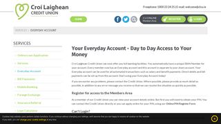 
                            8. Everyday Account - Croí Laighean Credit Union