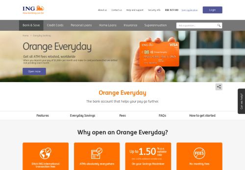 
                            13. Everyday Bank Account - No ATM Fees – Orange Everyday - ING