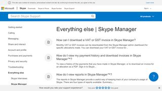 
                            6. Everything else | Skype Manager - Skype Support