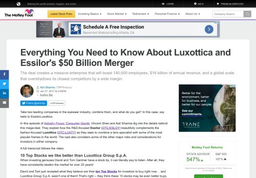 
                            10. Everything You Need to Know About Luxottica and Essilor's $50 ...