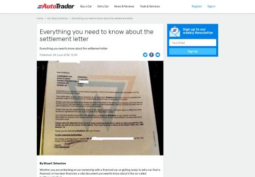 
                            13. Everything you need to know about the settlement letter | Auto Trader ...