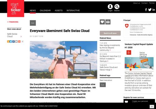 
                            13. Everyware übernimmt Safe Swiss Cloud Startupticker.ch | The Swiss ...