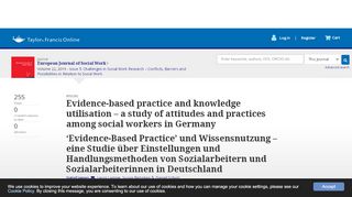 
                            7. Evidence-based practice and knowledge utilisation – a study of ...