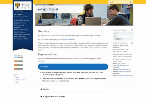 
                            4. eVision Portal | Student IT - Otago Blogs - University of Otago