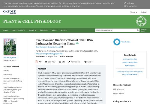 
                            11. Evolution and Diversification of Small RNA Pathways in Flowering Plants