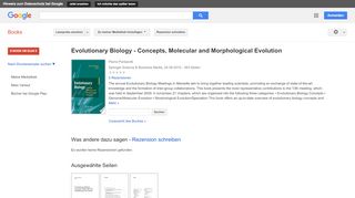 
                            13. Evolutionary Biology - Concepts, Molecular and Morphological Evolution - Google Books-Ergebnisseite