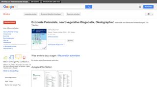 
                            10. Evozierte Potenziale, neurovegetative Diagnostik, Okulographie: ...