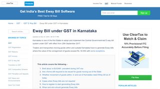 
                            9. Eway Bill under GST in Karnataka - ClearTax