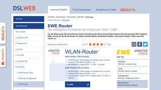 
                            5. EWE Router - Funktionen & Daten der EWE WLAN Router - DSLWeb