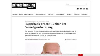 
                            10. Ex-Regionalleiter der Deutschen Bank: Targobank ernennt Leiter der ...
