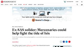 
                            13. Ex-SAS solider: Mercenaries could help fight the tide of Isis | The ...