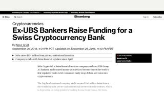 
                            6. Ex-UBS Bankers Raise Funding for a Swiss Cryptocurrency ...
