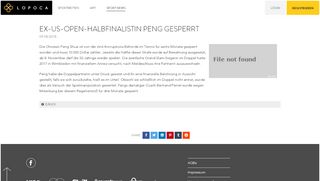 
                            10. Ex-US-Open-Halbfinalistin Peng gesperrt - LOPOCA - Take your ...