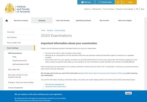 
                            4. Exam dates | Institute and Faculty of Actuaries