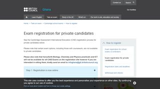 
                            10. Exam registration for private candidates | British Council
