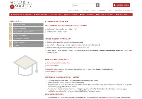 
                            10. Exam Registrations - The Actuarial Society of South Africa