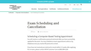 
                            10. Exam Scheduling and Cancellation - AACN
