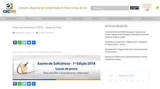 
                            5. Exame de Suficiência 1/2018 – Locais de Prova – CRCMS