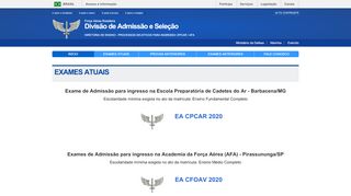 
                            5. Exames Atuais - Ingresso AFA / EPCAR - Força Aérea Brasileira