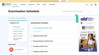 
                            11. Examination Schedule | Sharda University