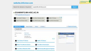 
                            2. examinfo.mh-hsc.ac.in at WI. Page Redirection - Website Informer