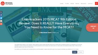 
                            10. Examkrackers 2015 MCAT 9th Edition Review: Does it REALLY Have ...