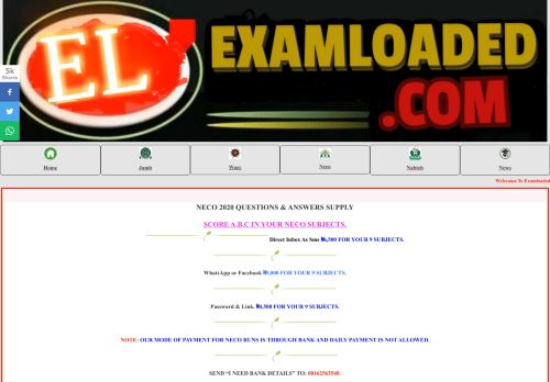 
                            1. Examloaded - Get Answer To All Exam Questions JAMB|WAEC and ...