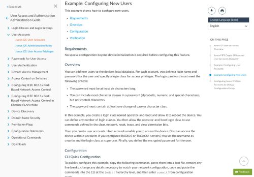 
                            13. Example: Configuring New Users - TechLibrary - Juniper Networks