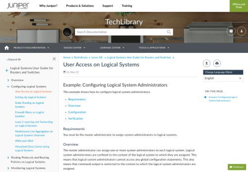 
                            10. Example: Configuring User Access for Logical ... - Juniper Networks