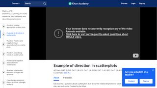 
                            11. Example of direction in scatterplots (video) | Khan Academy