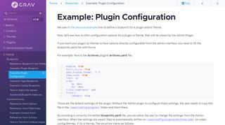 
                            9. Example: Plugin Configuration | Grav Documentation
