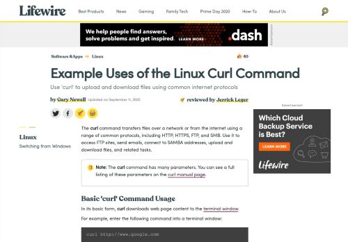 
                            10. Example Uses of the Linux Curl Command - Lifewire