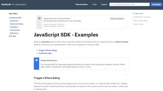 
                            3. Examples - Web SDKs - Facebook for Developers