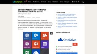 
                            9. Excel kostenlos: Microsofts Büro-Software im Browser nutzen ...