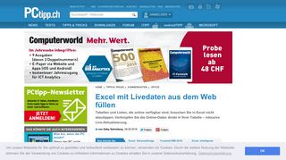 
                            4. Excel mit Livedaten aus dem Web füllen - PCtipp.ch