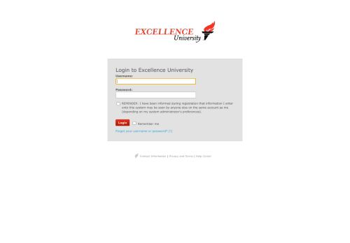 
                            8. Excellence University: Login