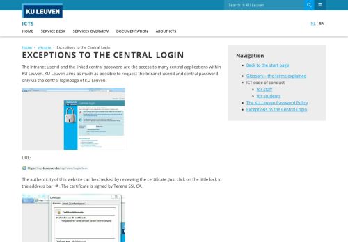 
                            7. Exceptions to the Central Login – ICTS - KU Leuven