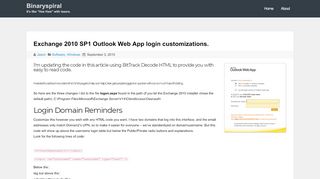 
                            7. Exchange 2010 SP1 Outlook Web App login customizations ...