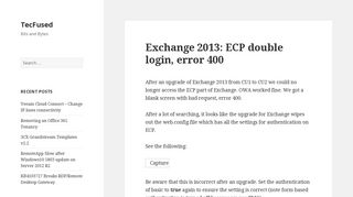 
                            7. Exchange 2013: ECP double login, error 400 - TecFused