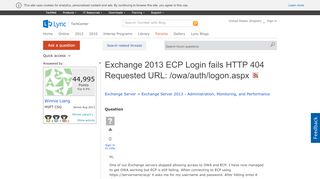 
                            6. Exchange 2013 ECP Login fails HTTP 404 Requested URL ...