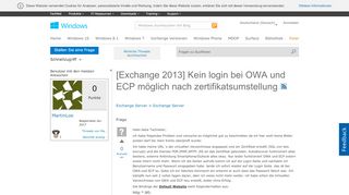 
                            2. [Exchange 2013] Kein login bei OWA und ECP möglich nach ...