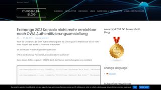 
                            10. Exchange 2013 Konsole nicht mehr erreichbar nach OWA ...