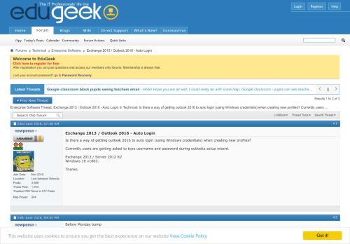 
                            9. Exchange 2013 / Outlook 2016 - Auto Login - EduGeek