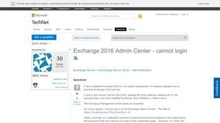 
                            3. Exchange 2016 Admin Center - cannot login - Microsoft