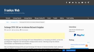 
                            11. Exchange 2016: EAC nur im internen Netzwerk freigeben - Frankys Web