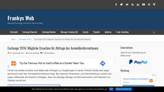 
                            11. Exchange 2016: Mögliche Ursachen für Abfrage der ... - Frankys Web