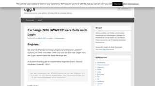 
                            9. Exchange 2016 OWA/ECP leere Seite nach Login – ugg.li